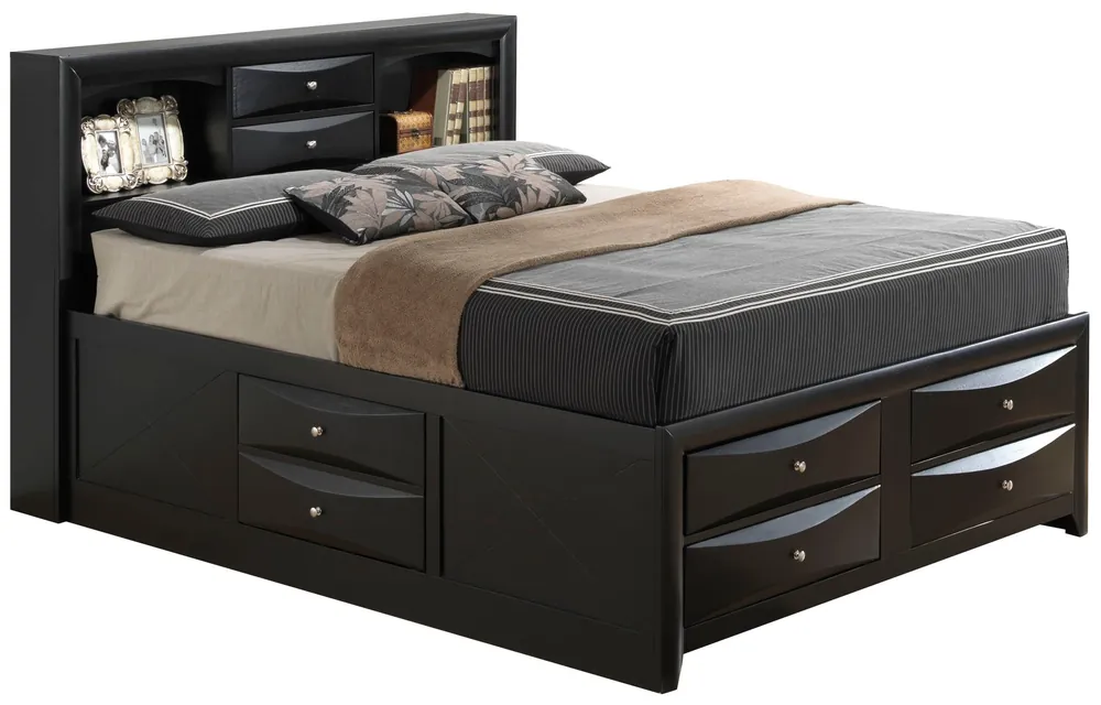 Modern Design Storage Bed With Bookcase Headboard - Glory Furniture