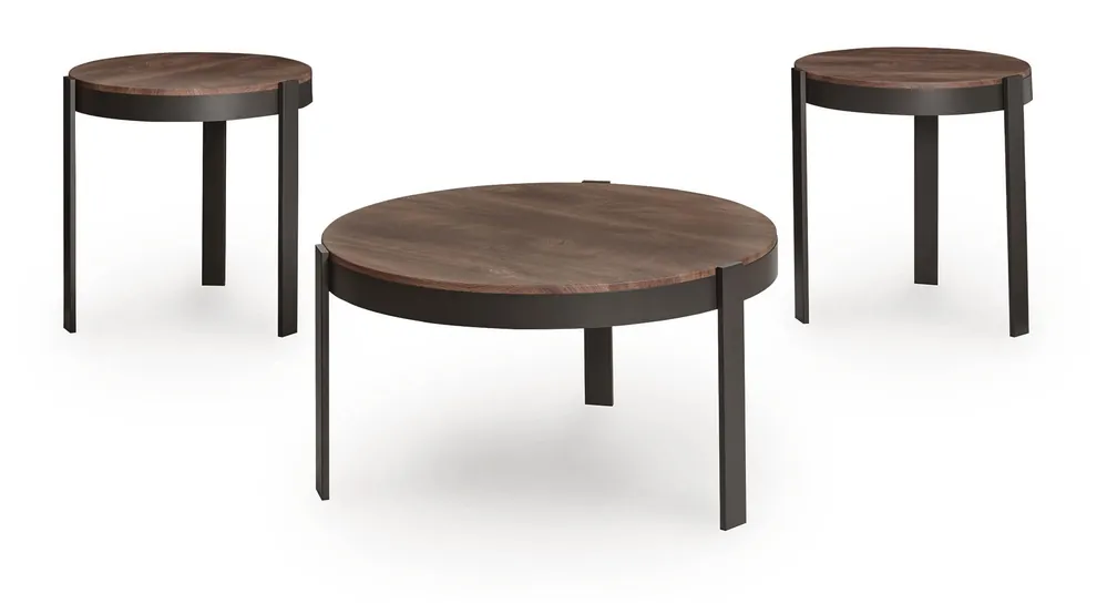 Horizon Hills - Occasional Table Set (Set of 3) - Brown / Black