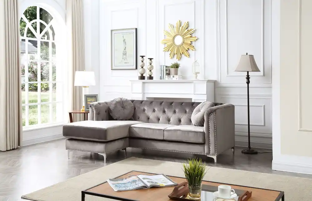 Soft y Micro Suede Sofa Chaise - Glory Furniture