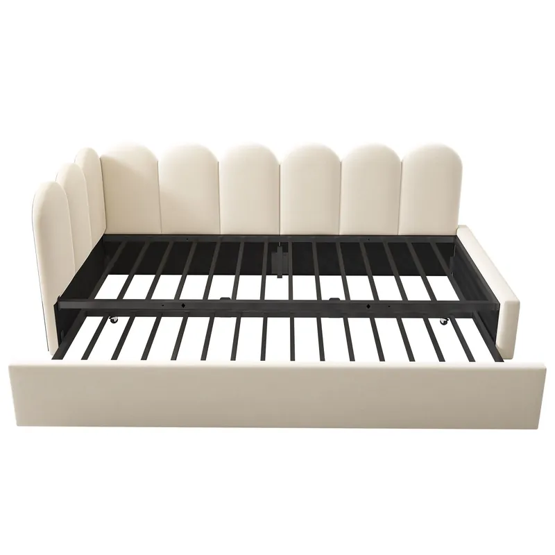 Upholstered Daybed With Metal Slatted Base - Artistry At Home