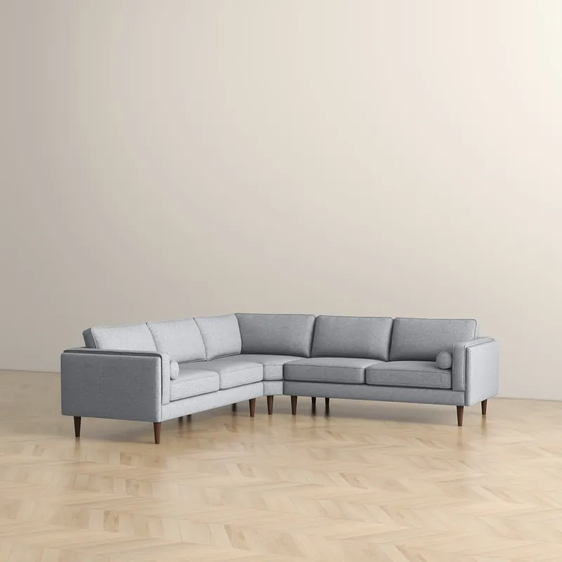 Amber - Corner Sectional Sofa - Light Gray