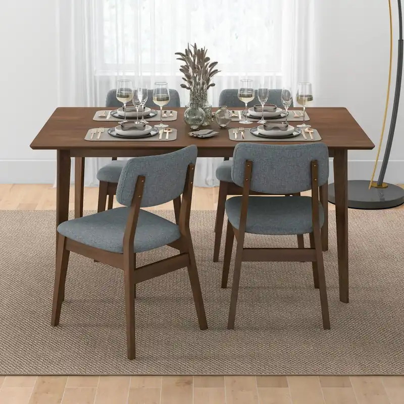 Carlos - Dining Table And 4 Side Chairs - Oak / Dark Gray