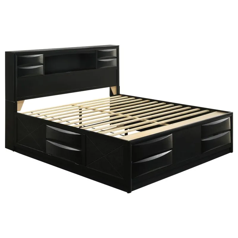 Briana - Wood Storage Bookcase Bed