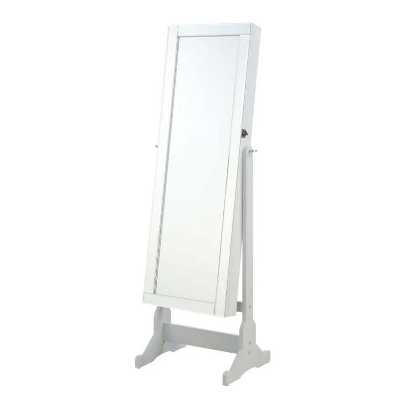 Yvonne - Cheval Mirror With Jewelry Storage - Dove Gray