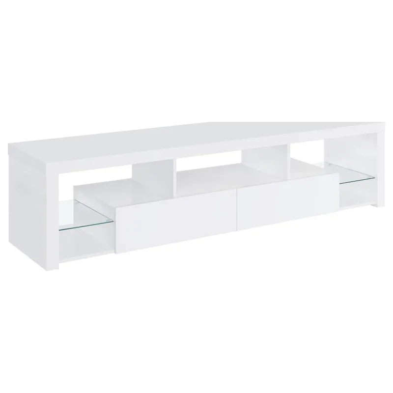 Jude - 2-Drawer Engineered Wood TV Stand - High Gloss White