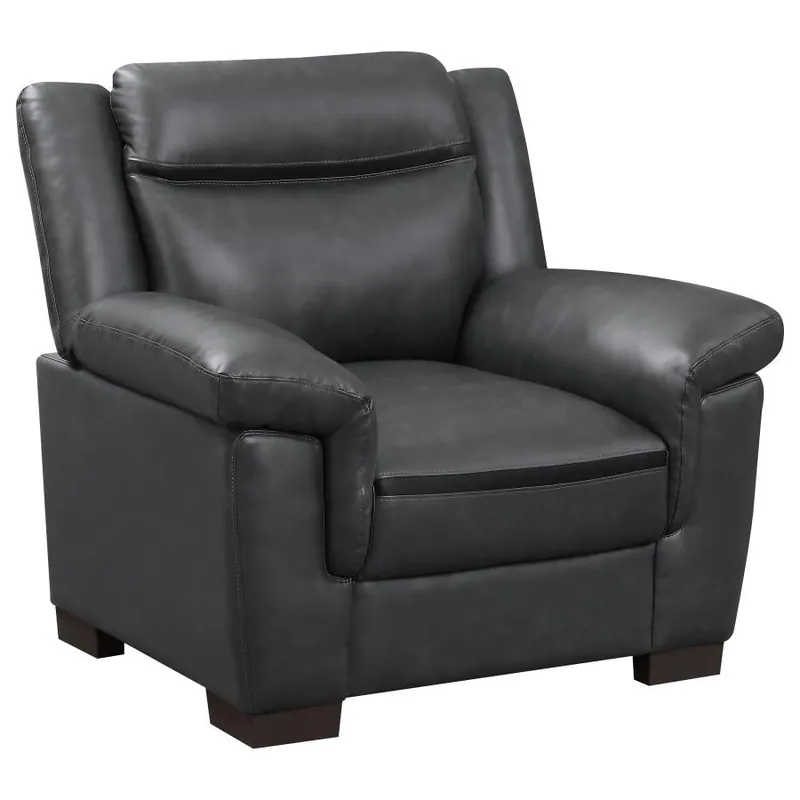 Arabella - Upholstered Padded Arm Accent Chair - Gray