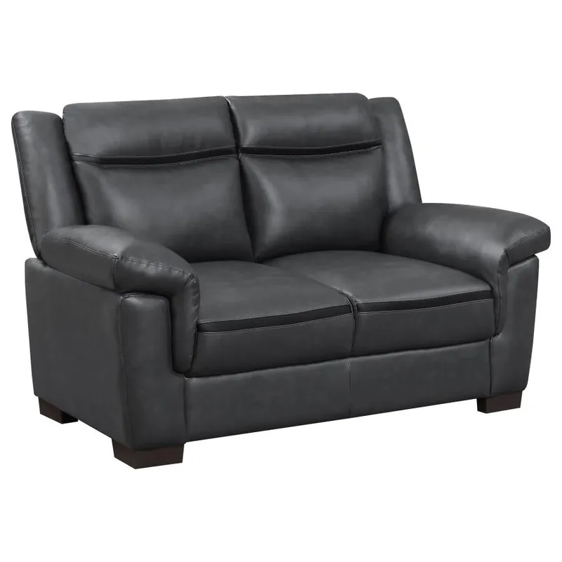 Arabella - Upholstered Padded Arm Loveseat - Gray