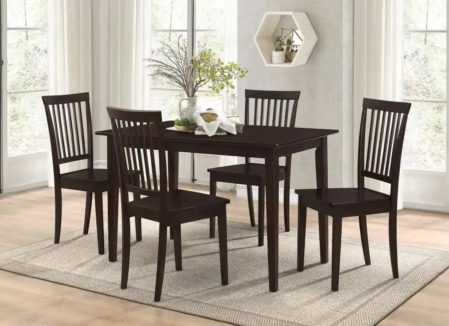 Gomez - 5 Piece Rectangular Dining Table Set - Cappuccino
