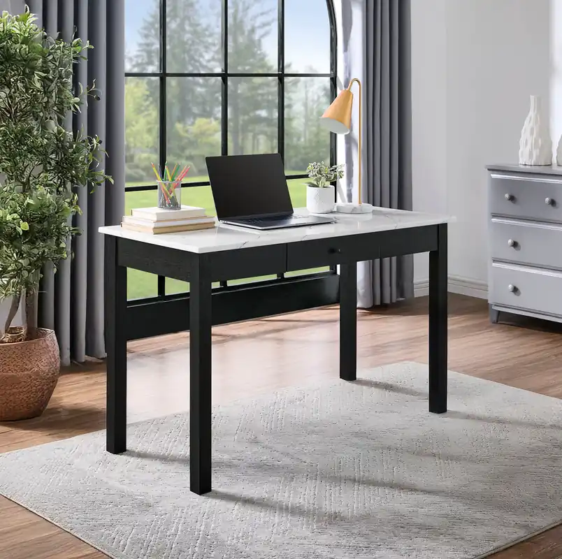 Rylee Faux Marble Desk - Crown Mark-2