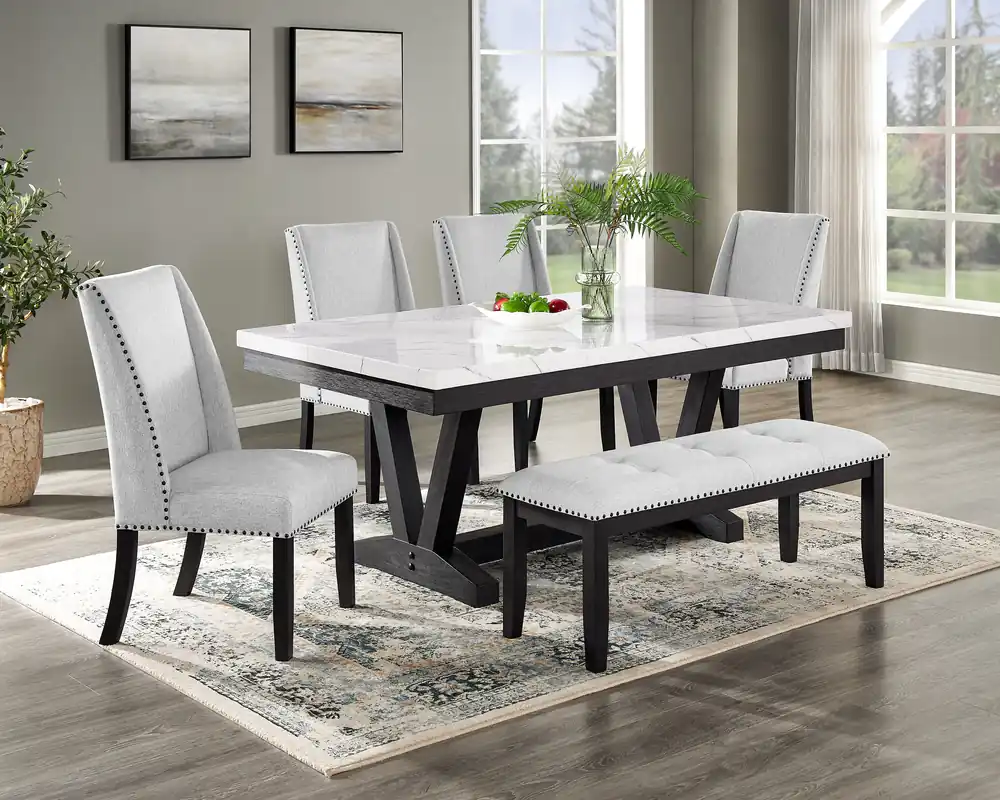 Vance Faux Marble Dining Table - Crown Mark-2