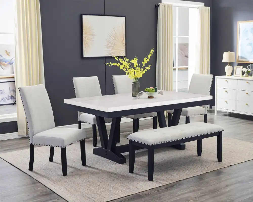 Varley Genuine Marble Dining Table - Crown Mark-2