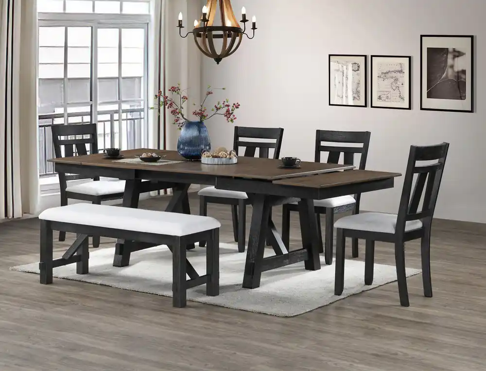 Maribelle Dining Table Wheat Charcoal - Crown Mark-2
