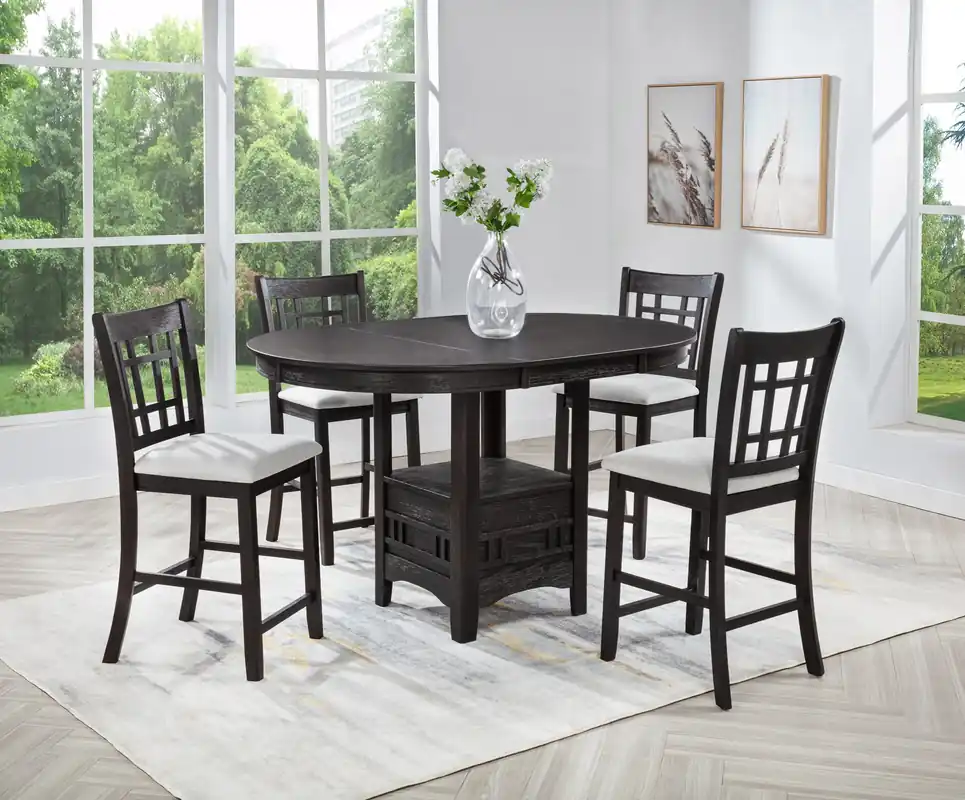 Hartwell Counter Height Table Charcoal Black - Crown Mark-2