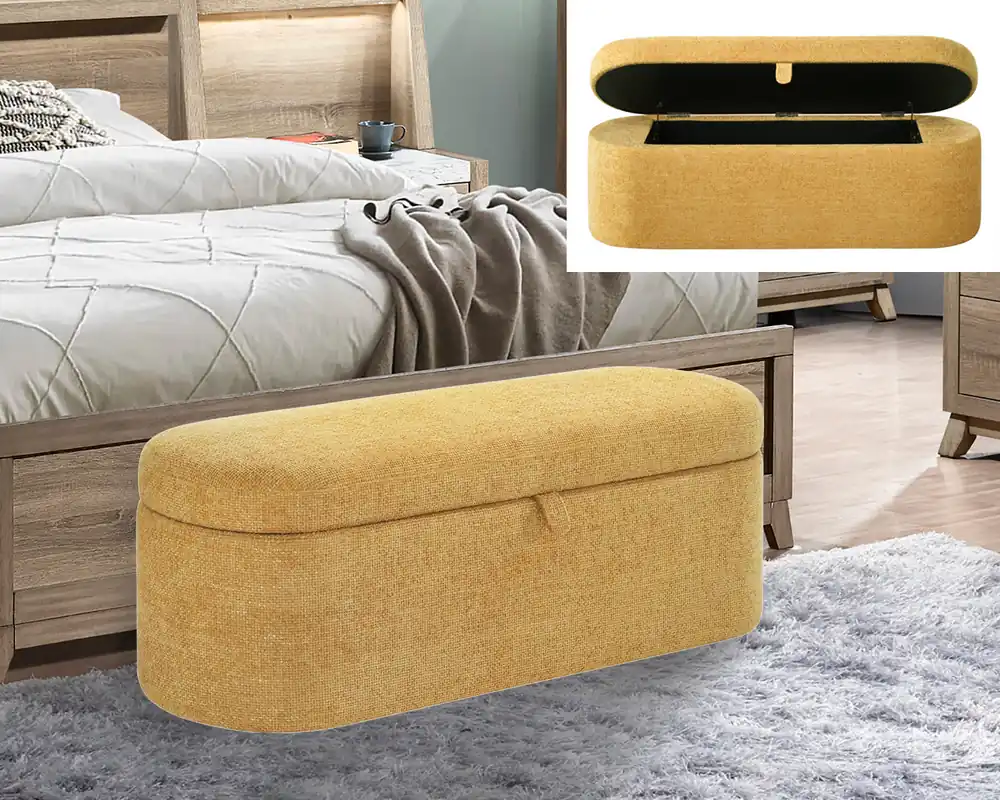 Philipa Storage Bench Tweed - Crown Mark-2