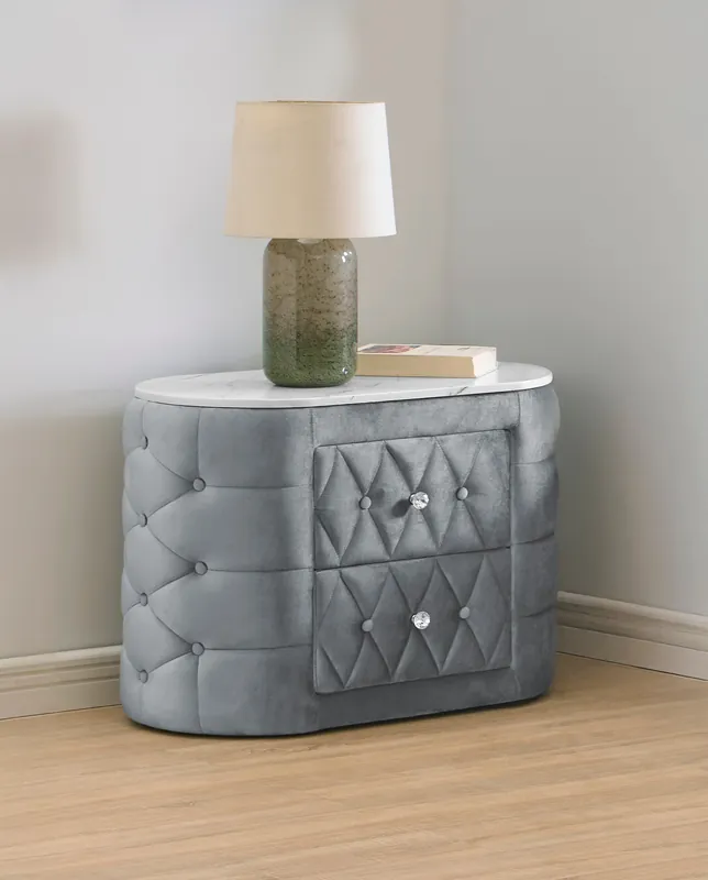 Natalia Night Stand Grey - Crown Mark-2