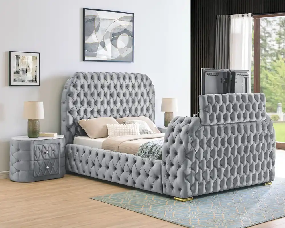 Natalia Bed Grey - Crown Mark-2