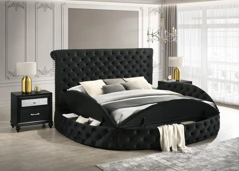 Brigitte Storage Bed Black - Crown Mark-2
