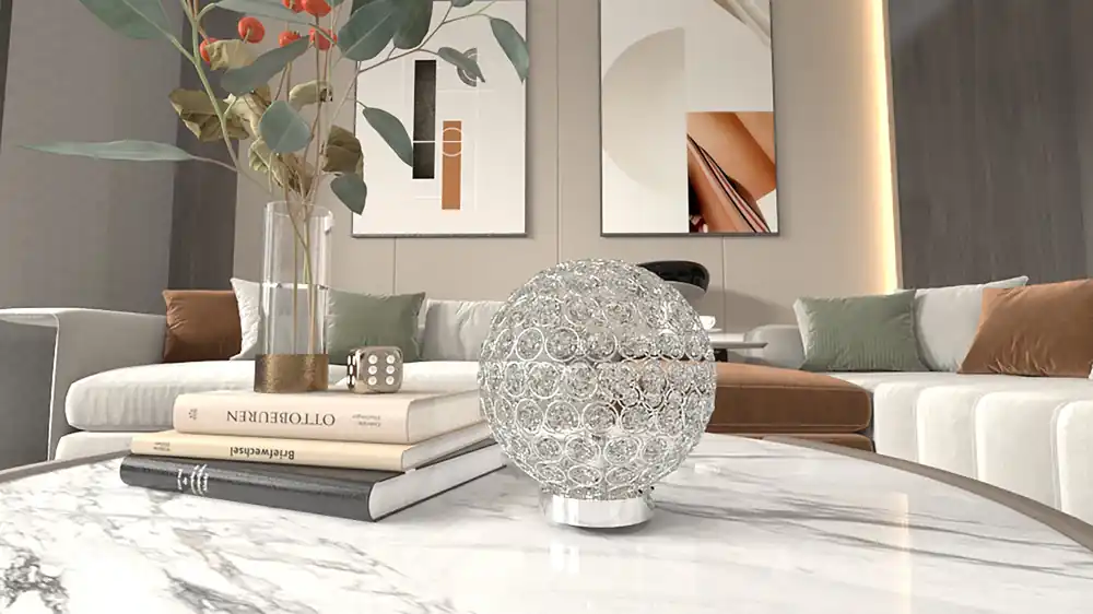 Crystal Globe Table Lamp - Crown Mark-2