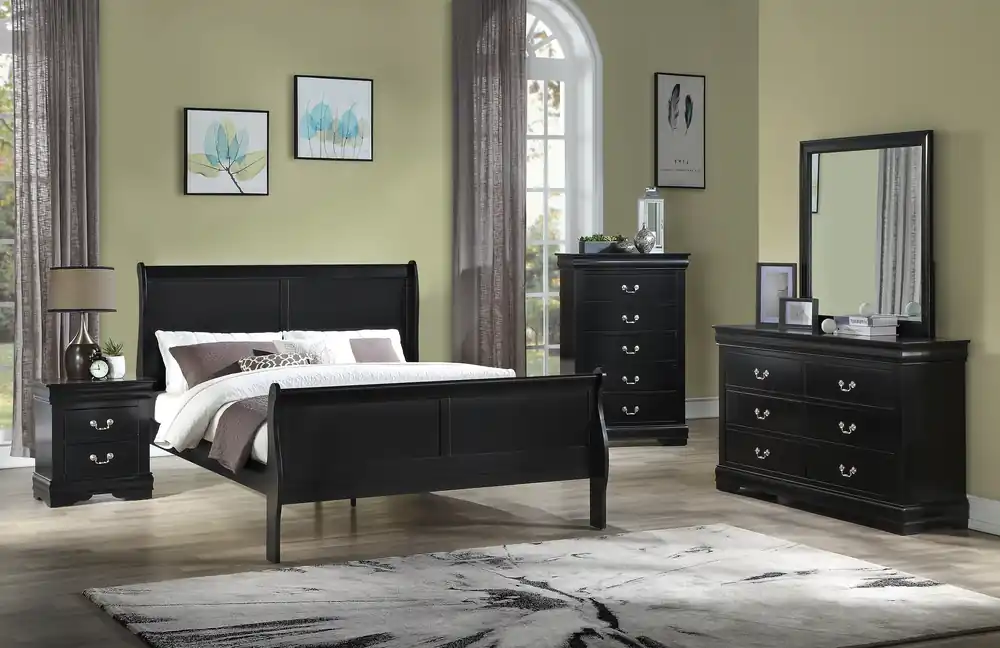 Louis Philip Night Stand Black - Crown Mark-2