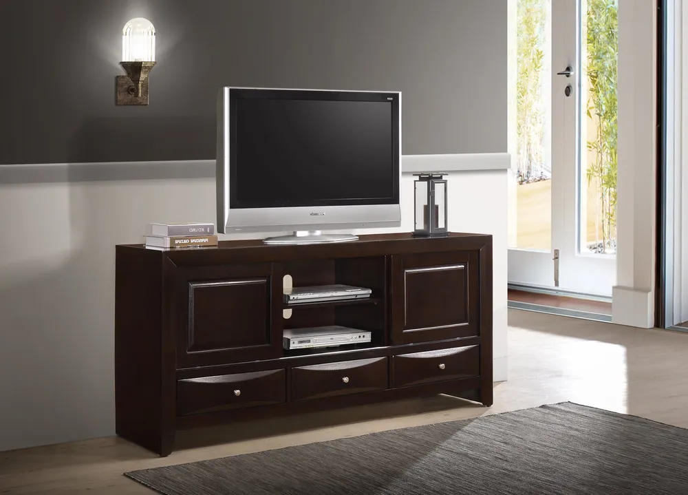 Emily Tv Stand Dark Cherry - Crown Mark-2