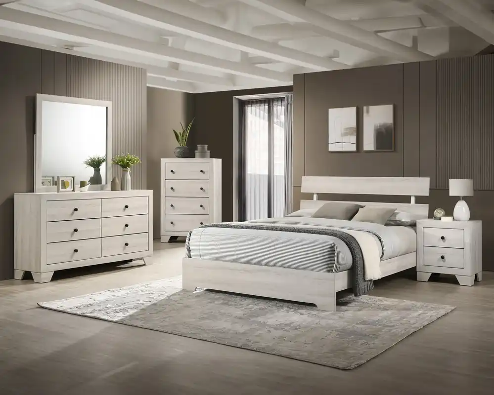 Atticus Platform Bed In 1 Box White - Crown Mark-2