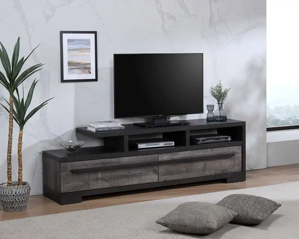Remington Tv Stand Gray/Ebony - Crown Mark-2