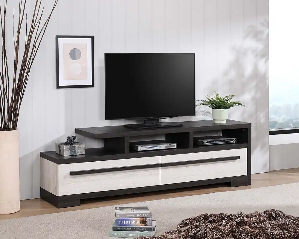 Remington Tv Stand Chalk/Ebony - Crown Mark-2