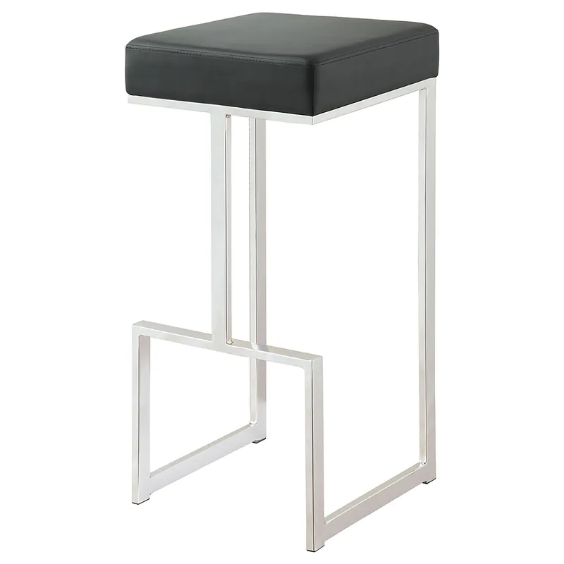 Gervase Square Bar Stool Black and Chrome - Coaster Furniture