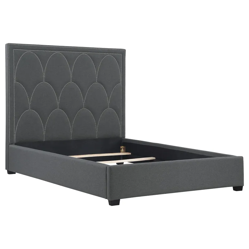 Bowfield Upholstered Eastern King Panel Bed Charcoal - Coaster Furniture