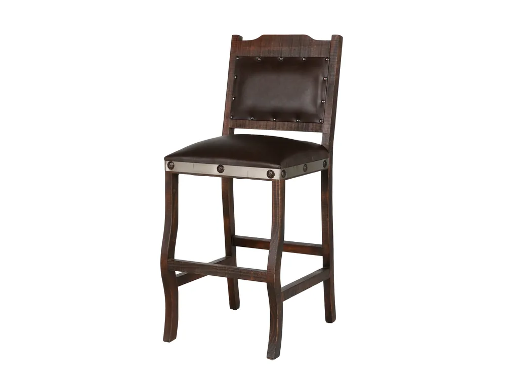 Hacienda Rustic Upholstered Bar Stool - Mollai Collections