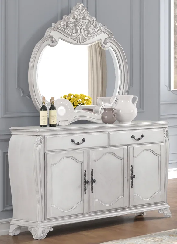 Antique White Traditional Sideboard - Mollai Collections
