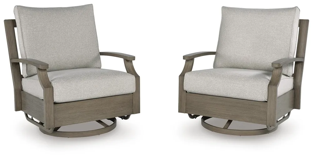 Rainier Ranch - Swivel Glider Chair With Cushion - Brown / Beige