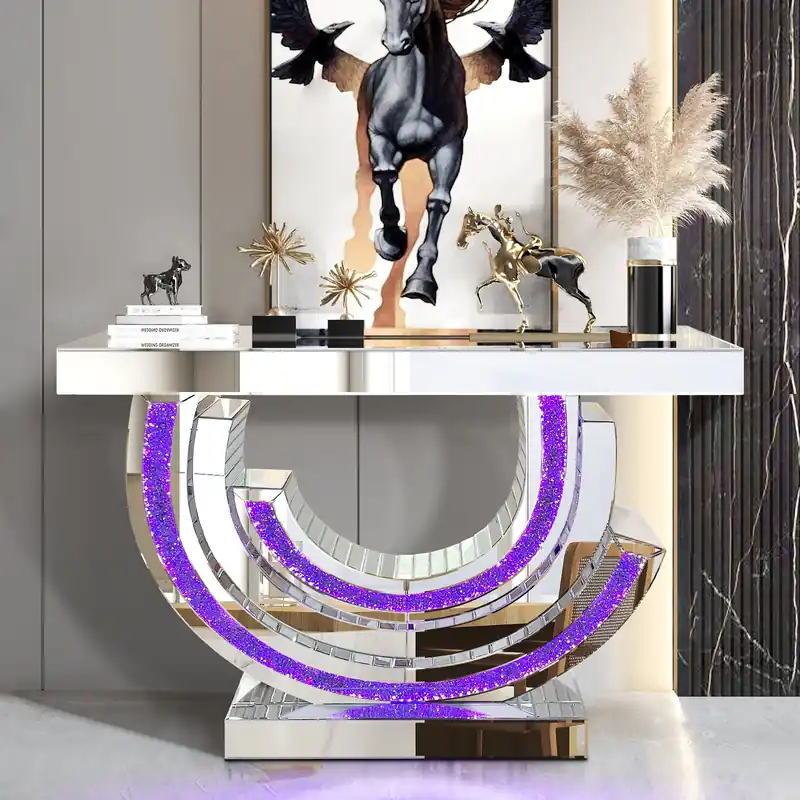 Console Table With LED Lights - Mollai Collections
