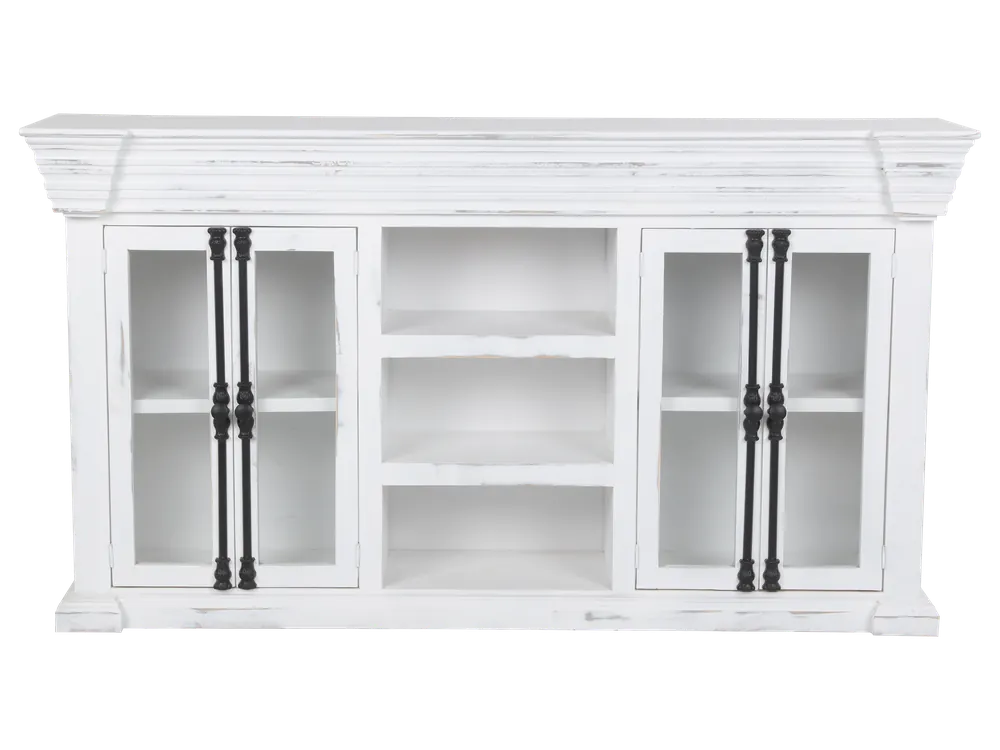 TV Console with Glass Doors - Mollai Collections