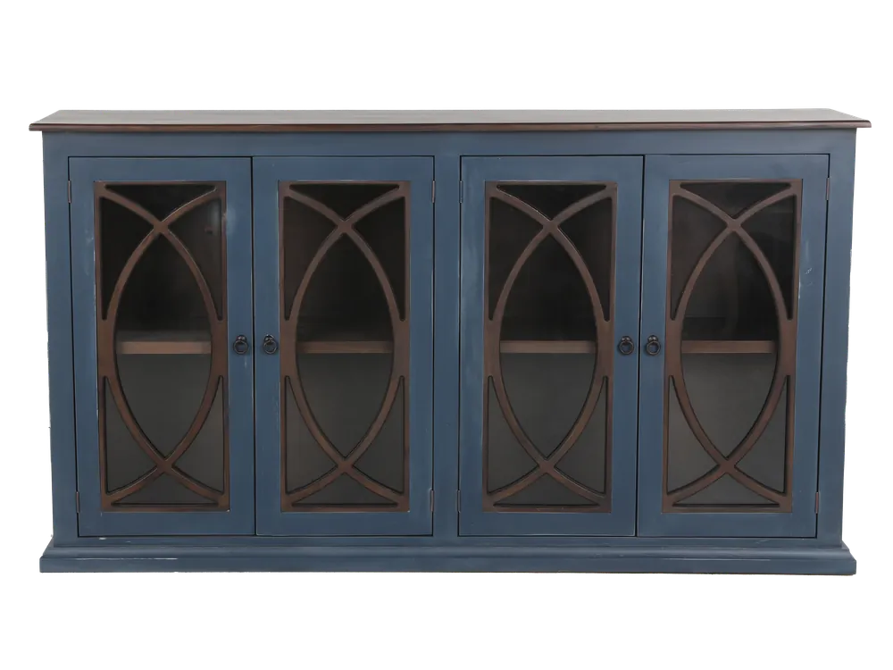 TV Console with Glass Doors - Mollai Collections