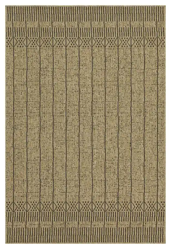 Earth - 7'10" X 10'3" Polypropylene, Indoor, Outdoor Area Rug - Jute / Black