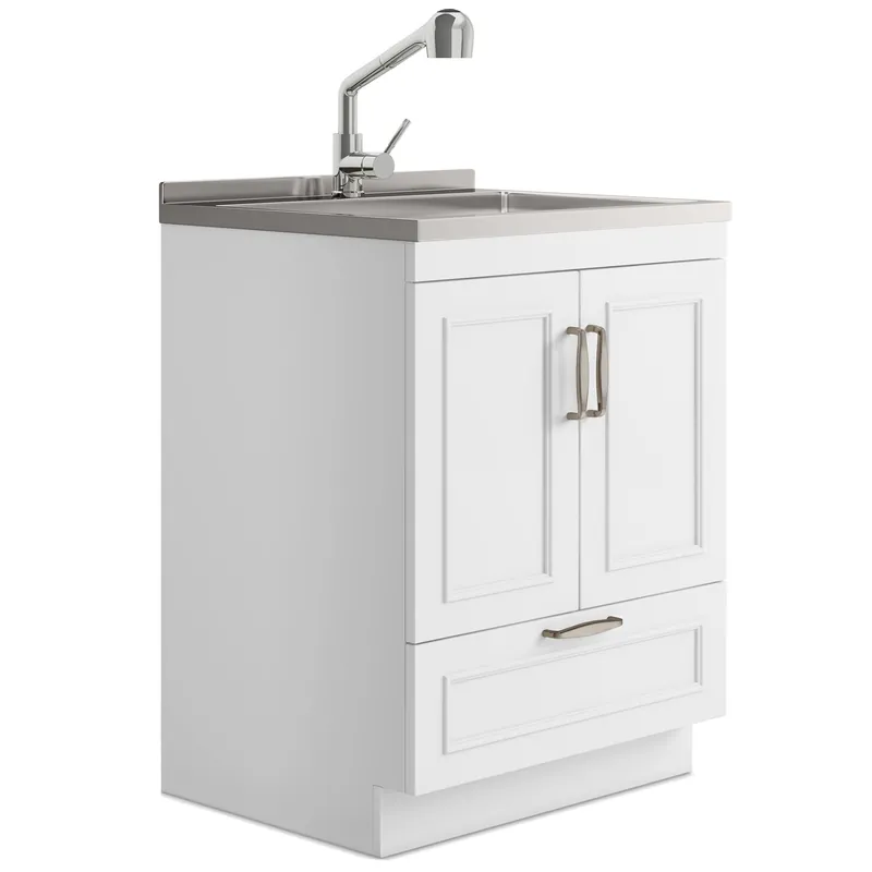 Cardinal - Laundry Cabinet With Faucet And Sink - White