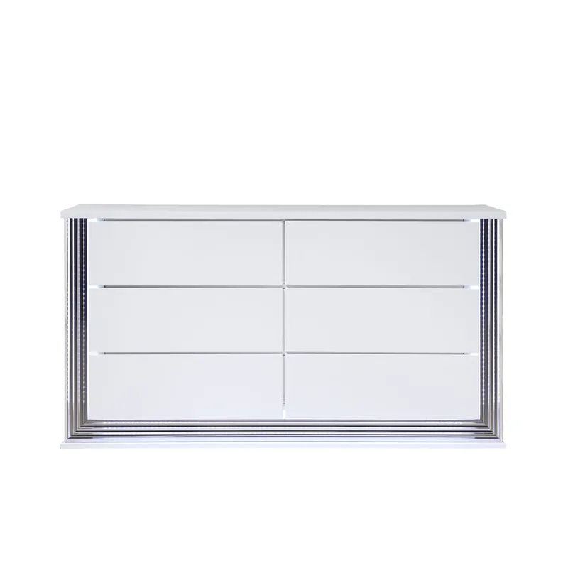 Moon - Smooth Dresser With LED - White
