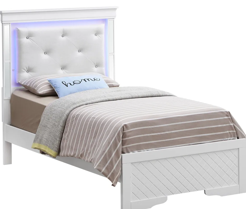 Bed With LED Light Accents Headboard - Glory Furniture