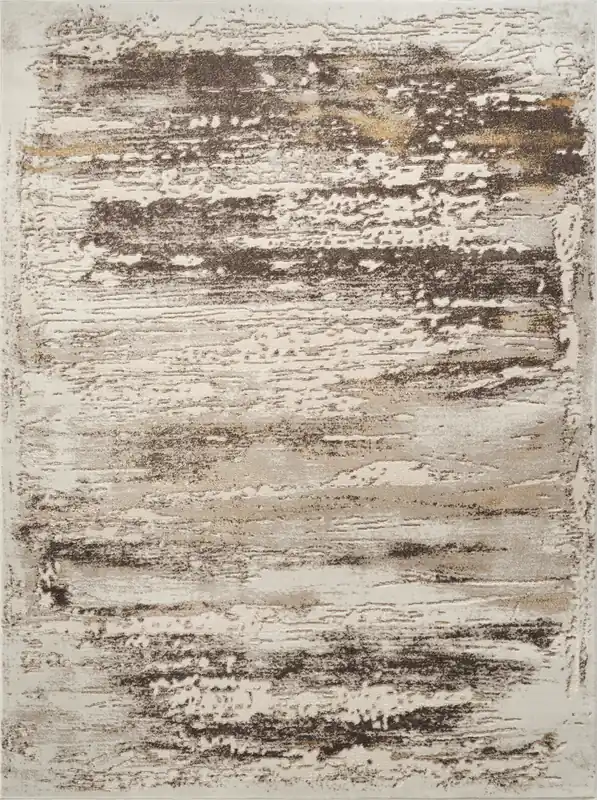 .Bloom Beige & Gold Abstract Area Rug 6'6" x 9'0 - Grandeur Imports