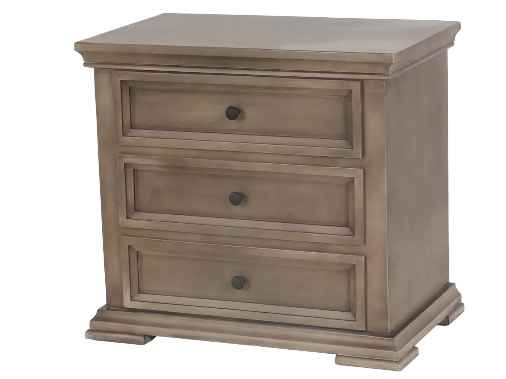 3 Drawer Rustic Nightstand - Mollai Collections