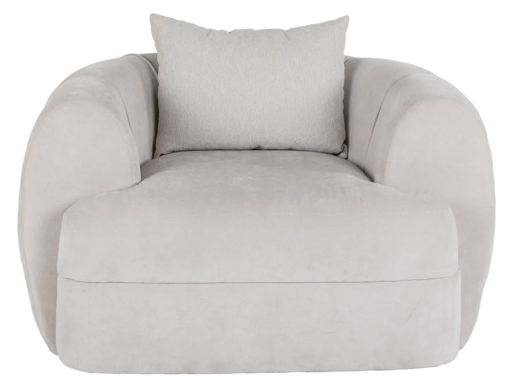 Airea Silver Oversized Swivel Chair - Sara Collections