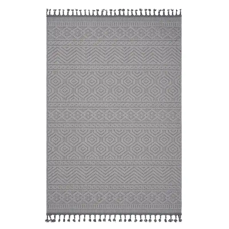 Guros - 6' X 9' Geometric Indoor / Outdoor Area Rug - White