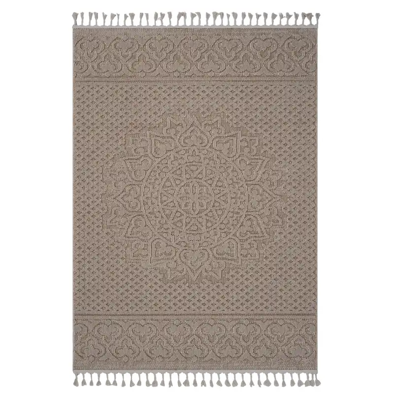 Guros - 6' X 9' Medallion Indoor / Outdoor Area Rug - Beige
