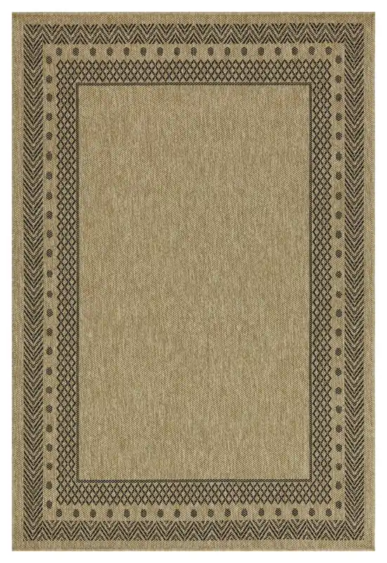 Earth - 5'3" X 7'3" Polypropylene Indoor, Outdoor Area Rug - Jute / Black