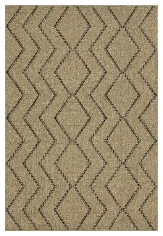 Earth - 5'3" X 7'3" Indoor, Outdoor Area Rug - Black, Natural