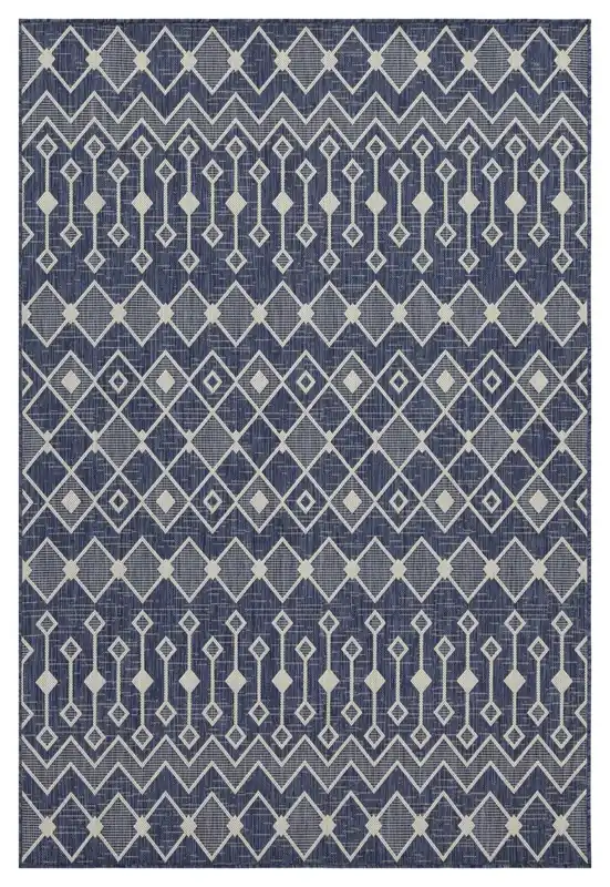 Sunshine - 5'3" X 7'3" Indoor & Outdoor Area Rug Polypropylene - Blue