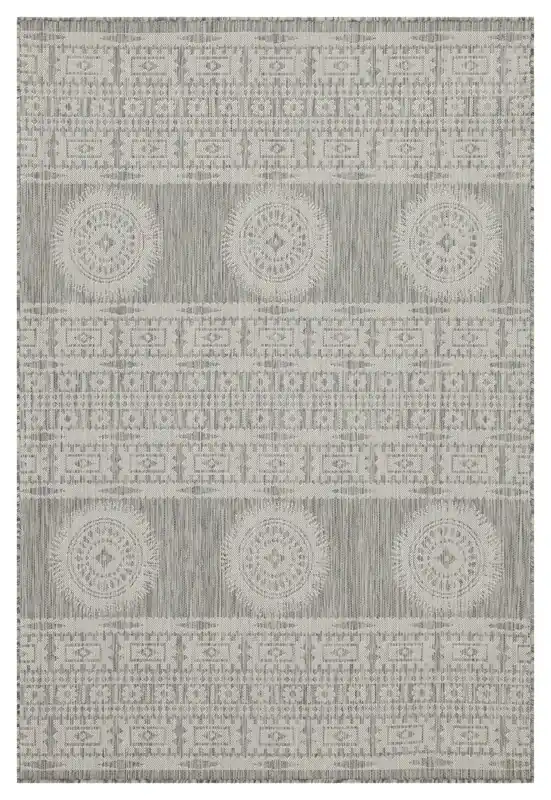 Sunshine - 5'3" X 7'3" Indoor, Outdoor Area Rug Polypropylene - Silver