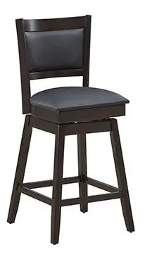 24" Swivel Counter Stool with Padded Back in Espresso - Mollai Collections