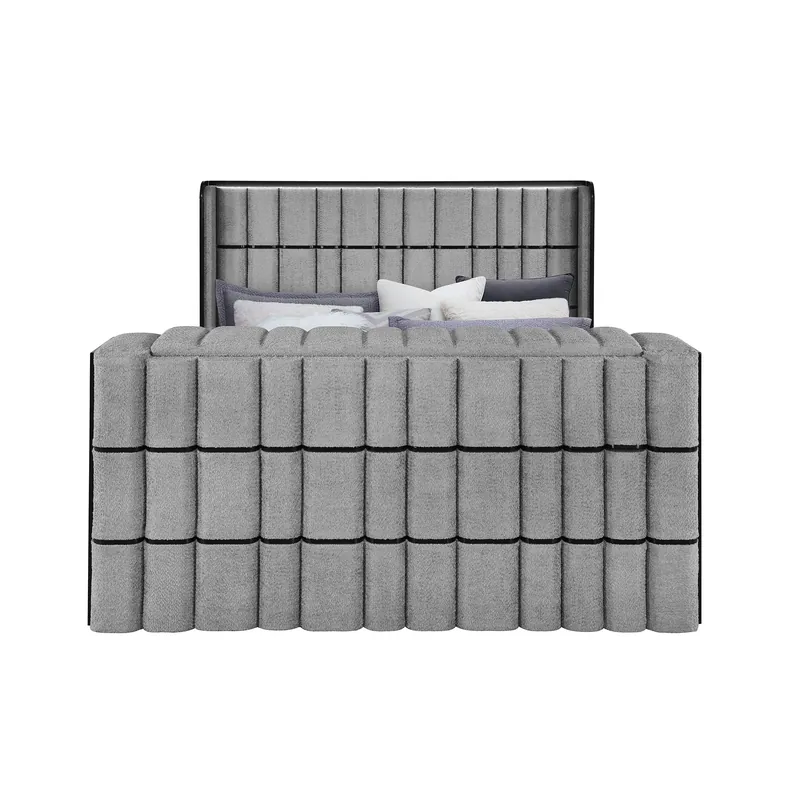 Isaiah - 5 Piece Bedroom Set With TV Lift-LED, Speakers And Fireplace